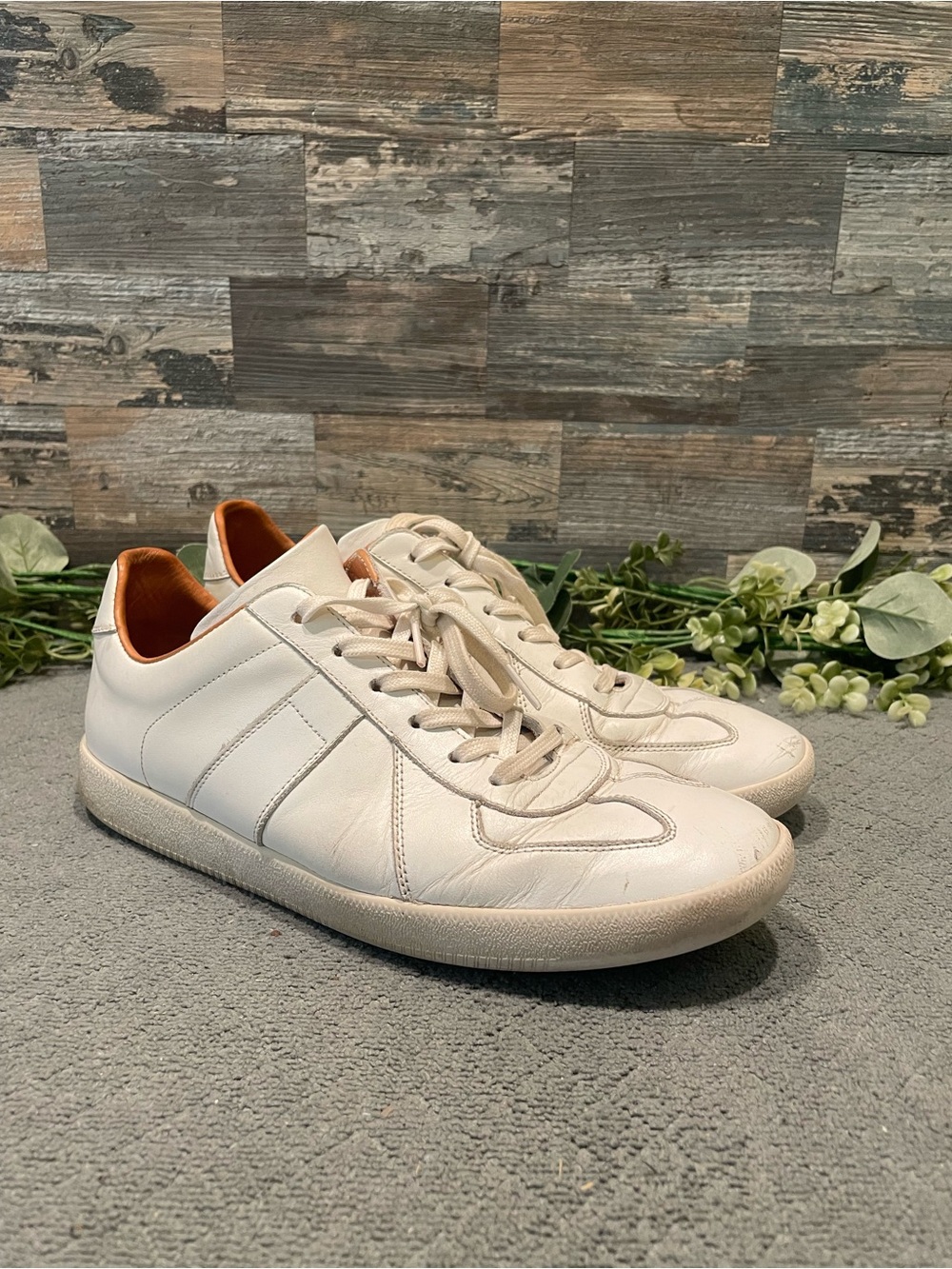 Beckett Simonon Morgen White Leather Low Top Sneakers Size 8 Men’s